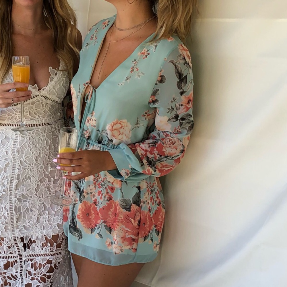 Blue Floral Romper